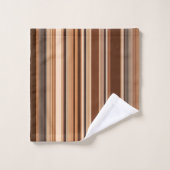 茶色のパタストライプのーン バスタオルセット (ウォッシュタオル)