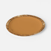 茶色のパターンデザイナーラウンド ペーパープレート (アングル)