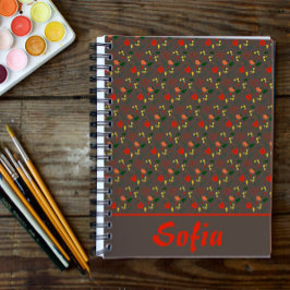 茶色のパターンフローラポピー野花プランナー プランナー手帳