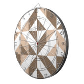 茶色のパッチワーク幾何学的なデコキューブパターン ダーツボード (正面右)