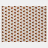 茶色のパンジーの花のシームレスなパターンをオン フリースブランケット (正面(横))