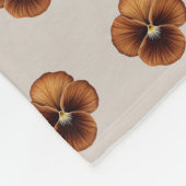 茶色のパンジーの花のシームレスなパターンをオン フリースブランケット (角)