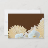 茶色のパンパス草とオーキッドの結婚式招待状カード 出欠カード (裏面)