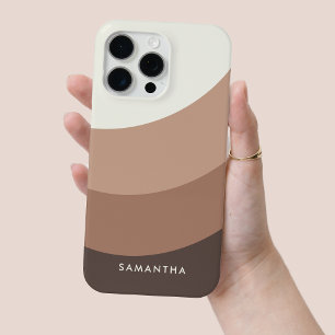 茶色のパーソナライズされたグラデーシモダンョン名シックレトロ iPhone 15 PRO MAXケース