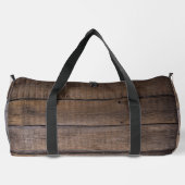 茶色のパーソナライズされた素朴モノグラムのスクリプト名 ダッフルバッグ (裏面)