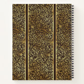 茶色のパーソナライズされた金ゴールドが流れる渦華美 ノートブック (裏面)