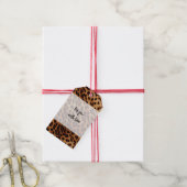 茶色のヒョウ柄 ギフトタグ (より糸付き)