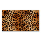 茶色のヒョウ柄 マグネット名刺 (正面)