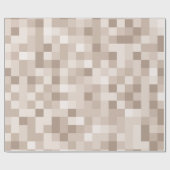 茶色のピクセル ラッピングペーパー (フラット)