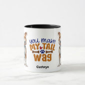 茶色のピットブル犬あなたが私の尻尾を鳴らす マグカップ (中央)