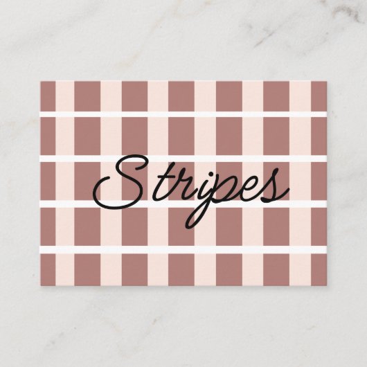 茶色のピンクストライプ色 名刺 (正面)