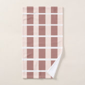 茶色のピンク色のストライプパターン バスタオルセット (ハンドタオル)