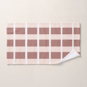 茶色のピンク色のストライプパターン バスタオルセット (ハンドタオル)