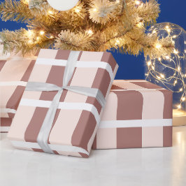 茶色のピンク色のストライプパターン ラッピングペーパー