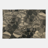 茶色のピース、円、丸みを帯びたシェイプ キッチンタオル (横)