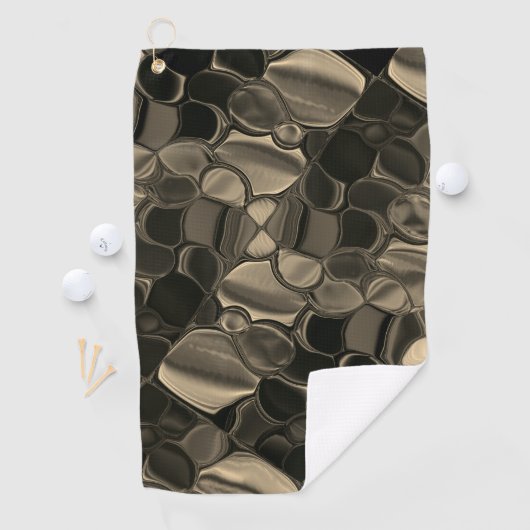 茶色のピース、円、丸みを帯びたシェイプ ゴルフタオル (インサイチュ)