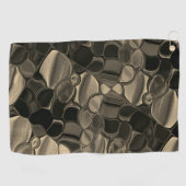 茶色のピース、円、丸みを帯びたシェイプ ゴルフタオル (横)