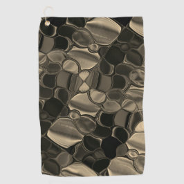 茶色のピース、円、丸みを帯びたシェイプ ゴルフタオル