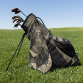 茶色のピース、円、丸みを帯びたシェイプ ゴルフタオル (グリーン)