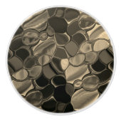 茶色のピース、円、丸みを帯びたシェイプ セラミックノブ (正面)