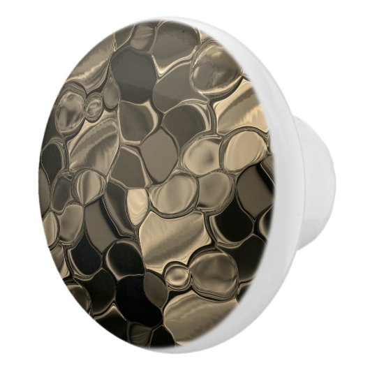 茶色のピース、円、丸みを帯びたシェイプ セラミックノブ (右)