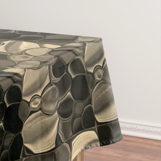茶色のピース、円、丸みを帯びたシェイプ テーブルクロス (インサイチュ)