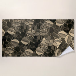 茶色のピース、円、丸みを帯びたシェイプ ビーチタオル