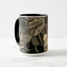 茶色のピース、円、丸みを帯びたシェイプ マグカップ