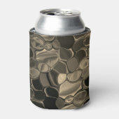 茶色のピース、円、丸みを帯びたシェイプ 缶クーラー (缶正面)
