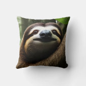 茶色のファジー・スロッス、写真ブロック クッション (裏面)