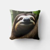 茶色のファジー・スロッス、写真ブロック クッション (正面)