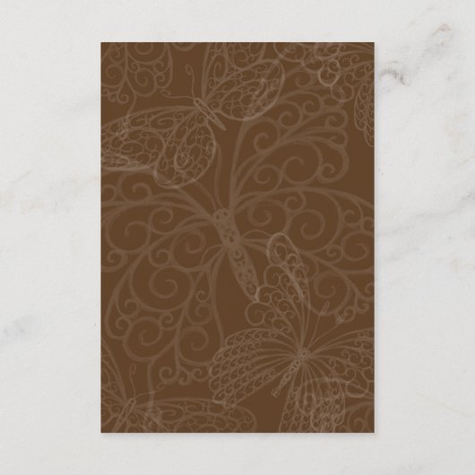 茶色のフィラグリーブバタフライエンクロージャカード エンクロージャーカード (裏面)