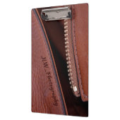 茶色のフェイクレザーの考えを解凍したパーソナライズされた クリップボード (左)