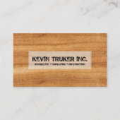 茶色のフェイク木材の質感のリフォーム 名刺 (正面)