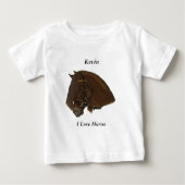 茶色のフリシア荷車を引く馬 ベビーTシャツ (正面)