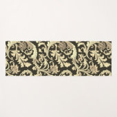 茶色のフルーアアンティークパターン ヨガマット (正面(横))