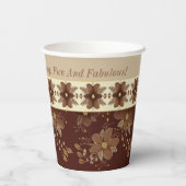 茶色のフローラアクセント 紙コップ (裏面)