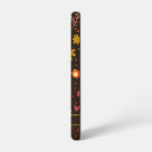 茶色のフローラカスタマイズ吸視性サムスンケース SAMSUNG GALAXYケース (左側面)