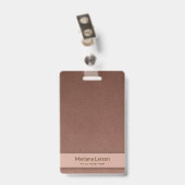 茶色のフローラダマスクパターン バッジ (クリップ付き裏面)