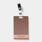 茶色のフローラダマスクパターン バッジ (クリップ付き表面)