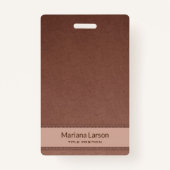 茶色のフローラダマスクパターン バッジ (裏面)