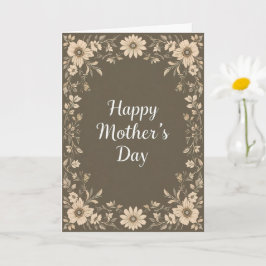 茶色のフローラフレームマザーズ日ママ カード