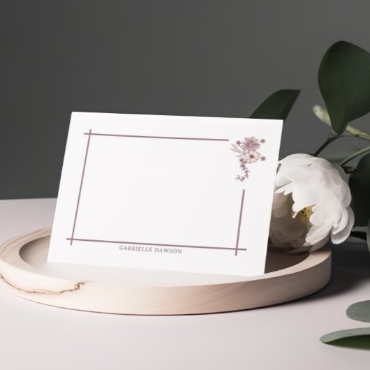 茶色のフローラ名注釈カード ノートカード