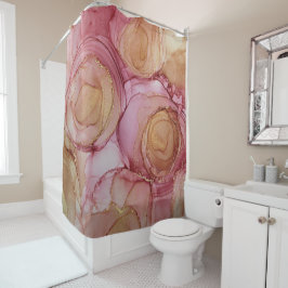 茶色のフローラ抽象芸術 シャワーカーテン