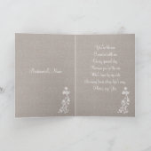 茶色のブライズメイドからの白いウェディングドレスのリクエスト 招待状 (内部)