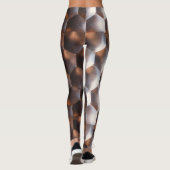 茶色のブロンズ六角抽象芸術幾何学模様 レギンス (裏面)