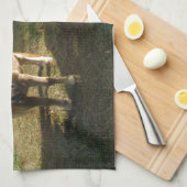 茶色のブロンド、2つのミニチュアウマ、"リトルポニー" キッチンタオル (四つ折り)