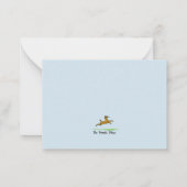 茶色のプードルと花ノートカード ノートカード (裏面)