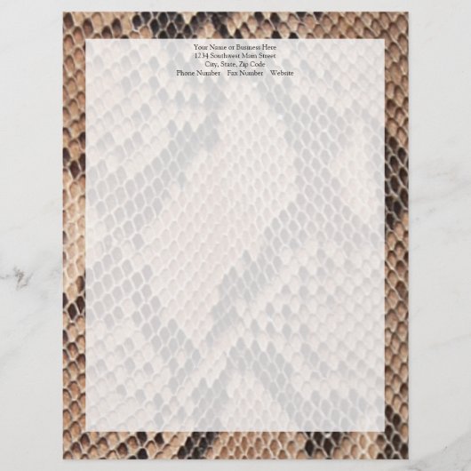 茶色のヘビのような表情 レターヘッド (正面)