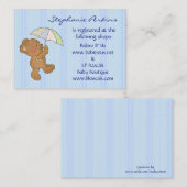 茶色のベビークマのシャワー登録カード エンクロージャーカード (正面/裏面)